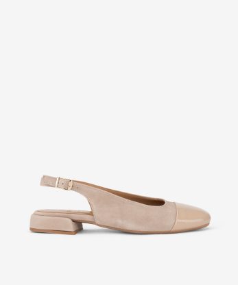 SAPATO SLING BACK DE TACÃO EM CAMURÇA