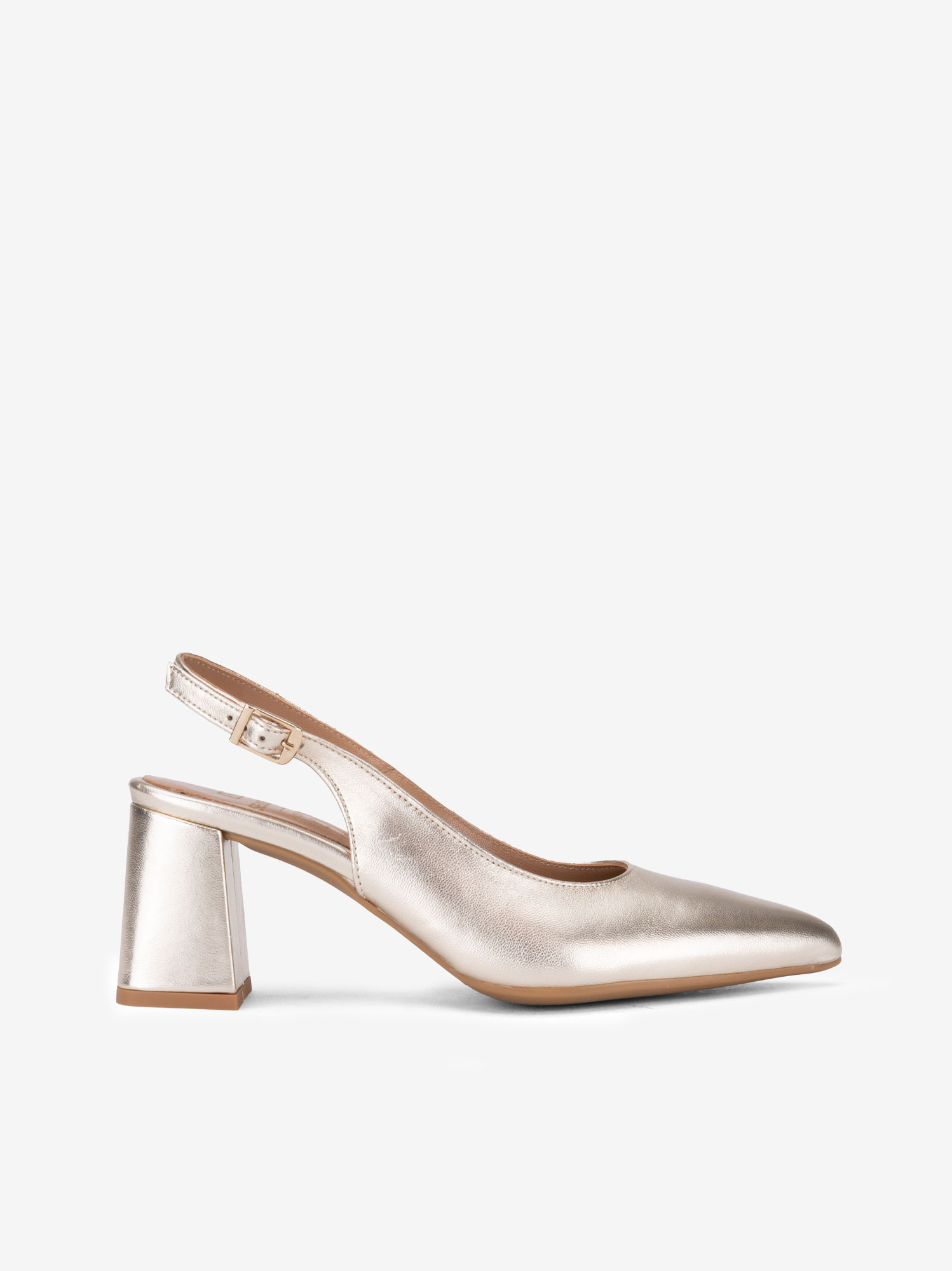 SAPATO SLING BACK DE TACÃO EM PELE