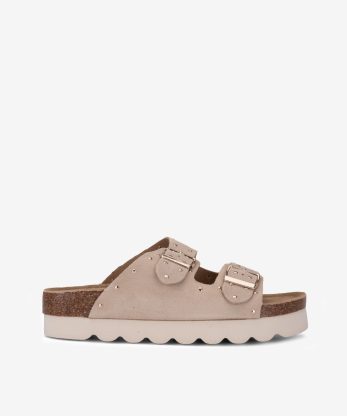 CHINELO EM CROUTE CAMURÇA COM TACHAS