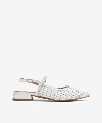 SAPATO SLING BACK EM PELE PERFURADO