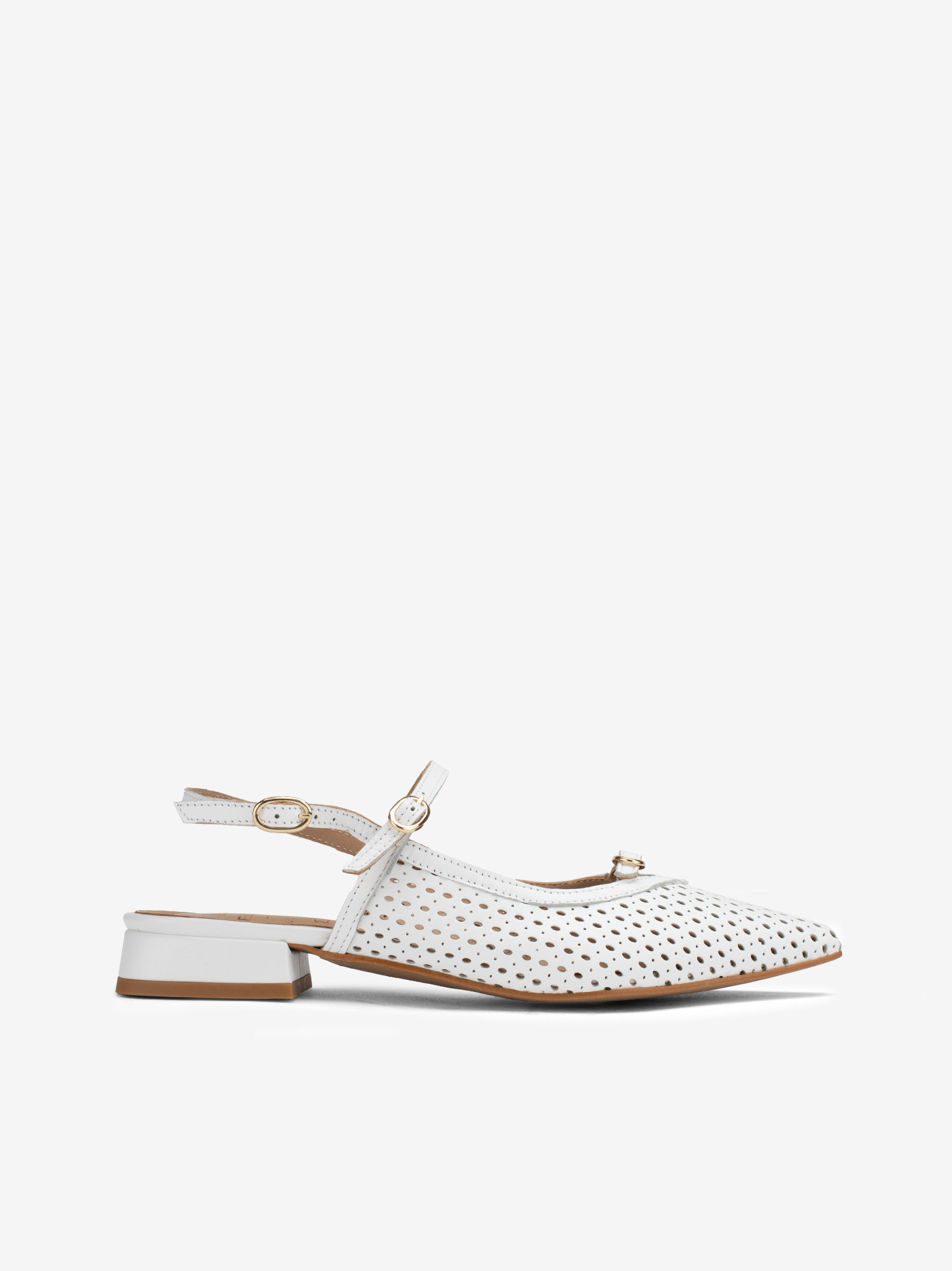 SAPATO SLING BACK EM PELE PERFURADO