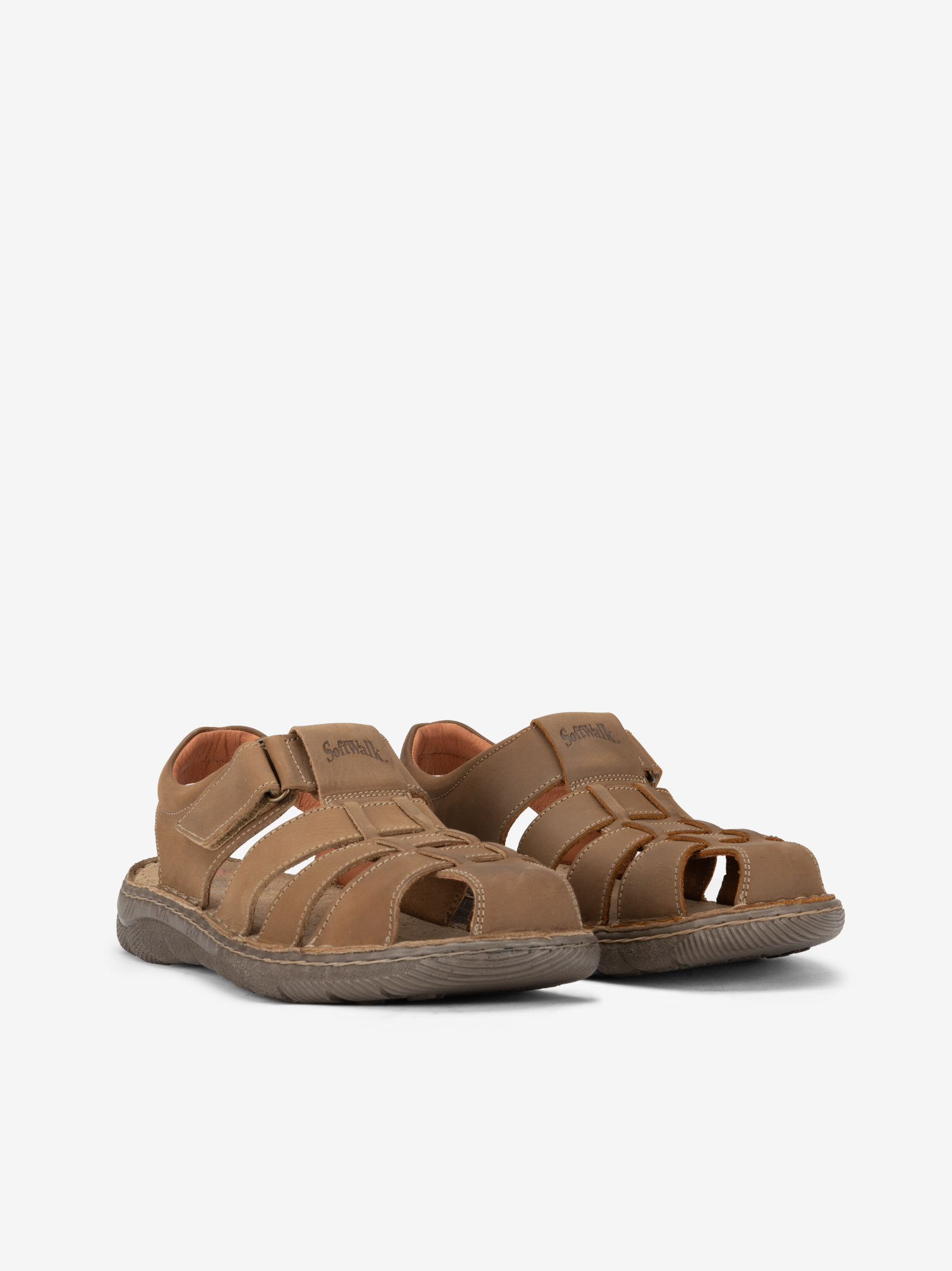 SANDÁLIA SOFT WALK FECHADA EM PELE DE VELCRO COM SOLA CONFORTO - Image 4
