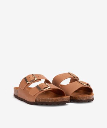 Alternative view of CHINELO DE DUPLA FIVELA METÁLICA EM PELE VINTAGE COM PALMILHA BIO