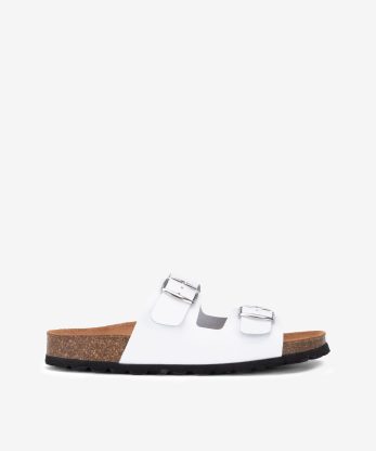 CHINELO INDIGO BAY  EM PELE COM DUPLA FIVELA E PALMILHA BIO