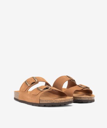 Alternative view of SANDÁLIA INDIGO BAY EM CROUTE CAMURÇA DE DUPLA FIVELA COM PALMILHA BIO ANATÓMICA