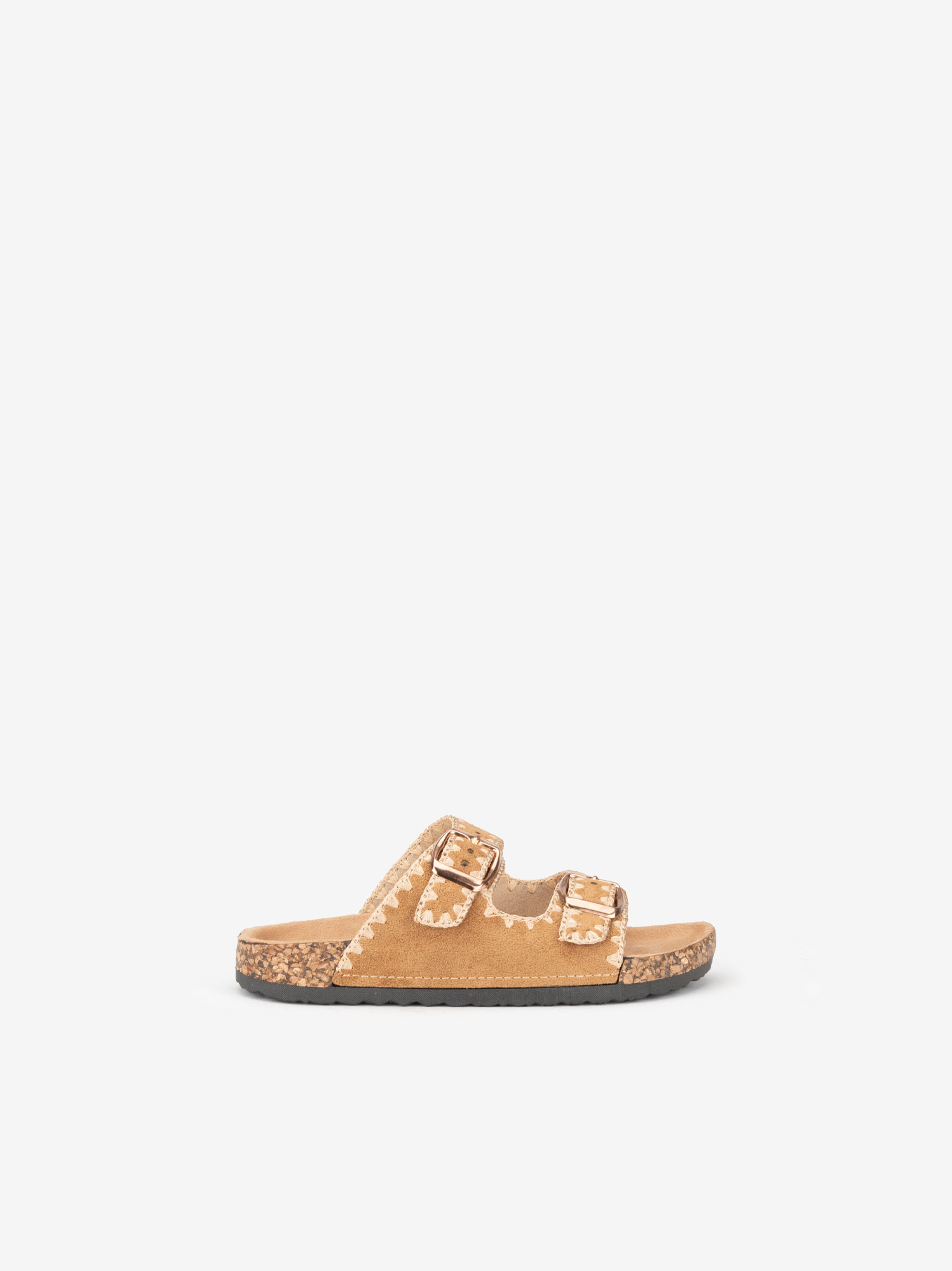 SANDÁLIA DE VELCROS COM DETALHES BORDADOS