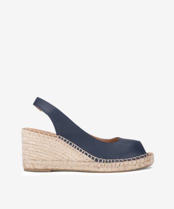 SANDÁLIA PEEP TOE VALENCIANA EM PELE