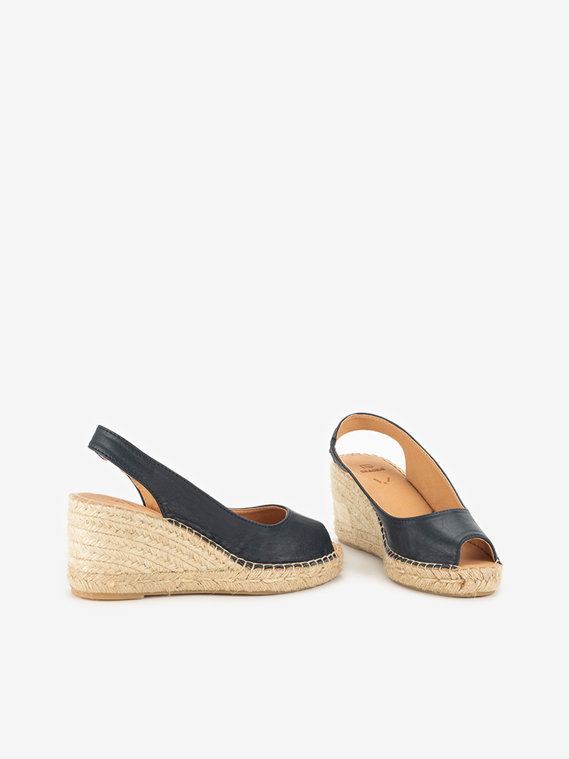 SANDÁLIA PEEP TOE VALENCIANA EM PELE - Image 3
