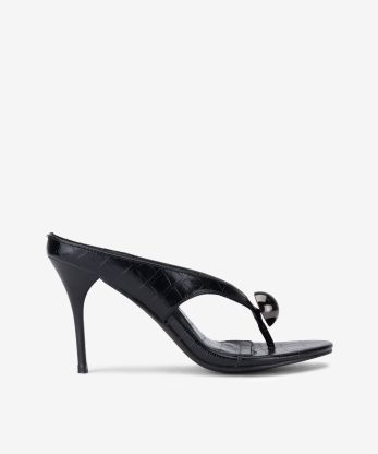 SANDÁLIA MULE ESTAMPADO CROCO - PRETO, 39