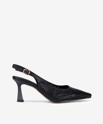 SAPATO SLING BACK COM PERFURADO - PRETO, 39