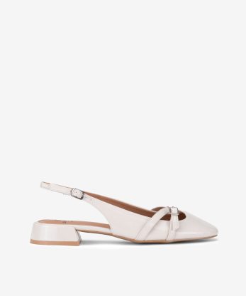 SAPATO SLING BACK EM VERNIZ - BRANCO, 37