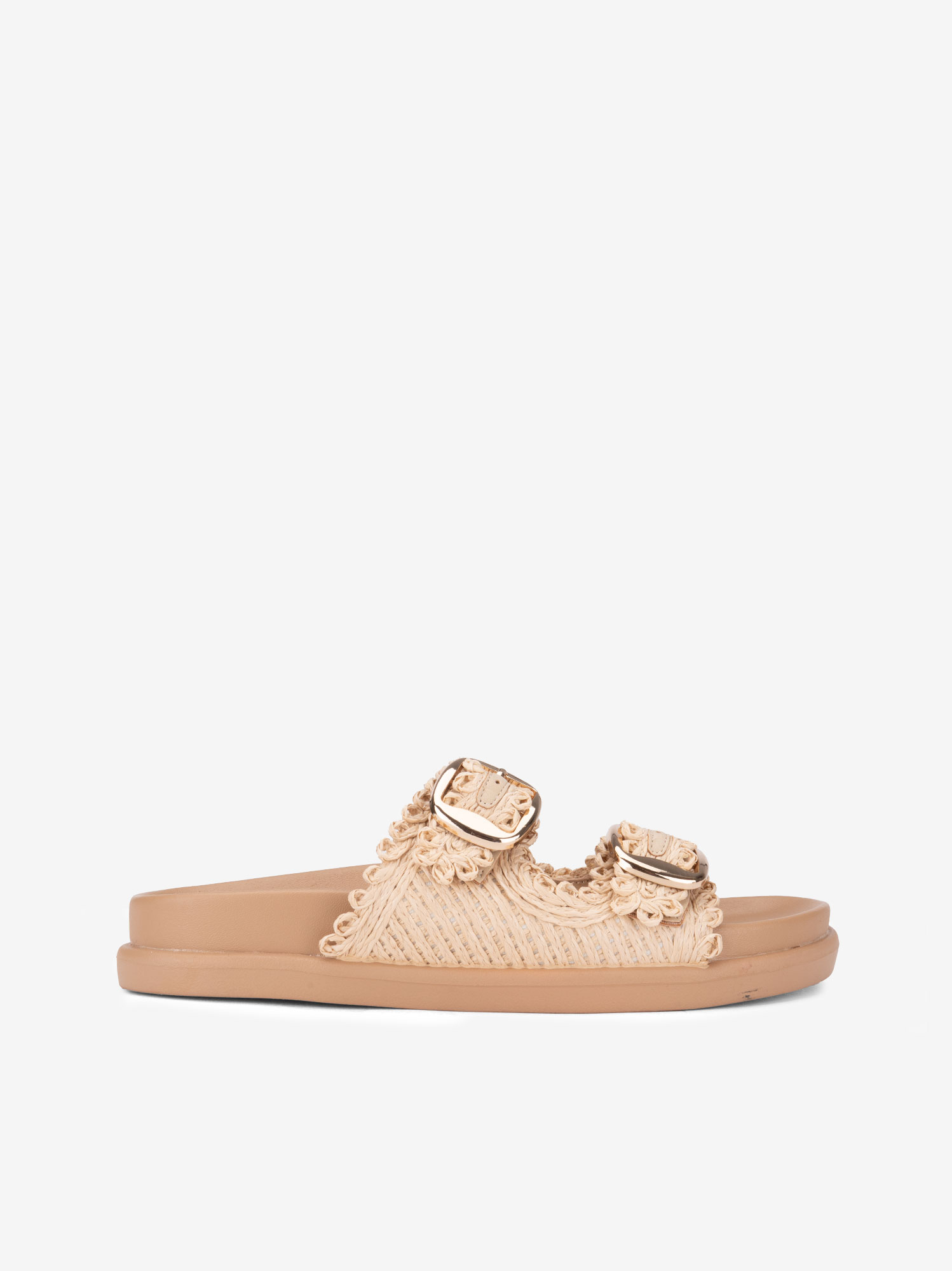 CHINELO DE DUPLA FIVELA EM RÁFIA