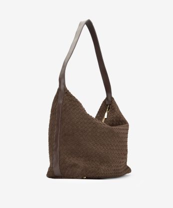 Alternative view of MALA HOBO EM CAMURÇA TÊXTIL ENTRANÇADA COM ALÇA DE OMBRO