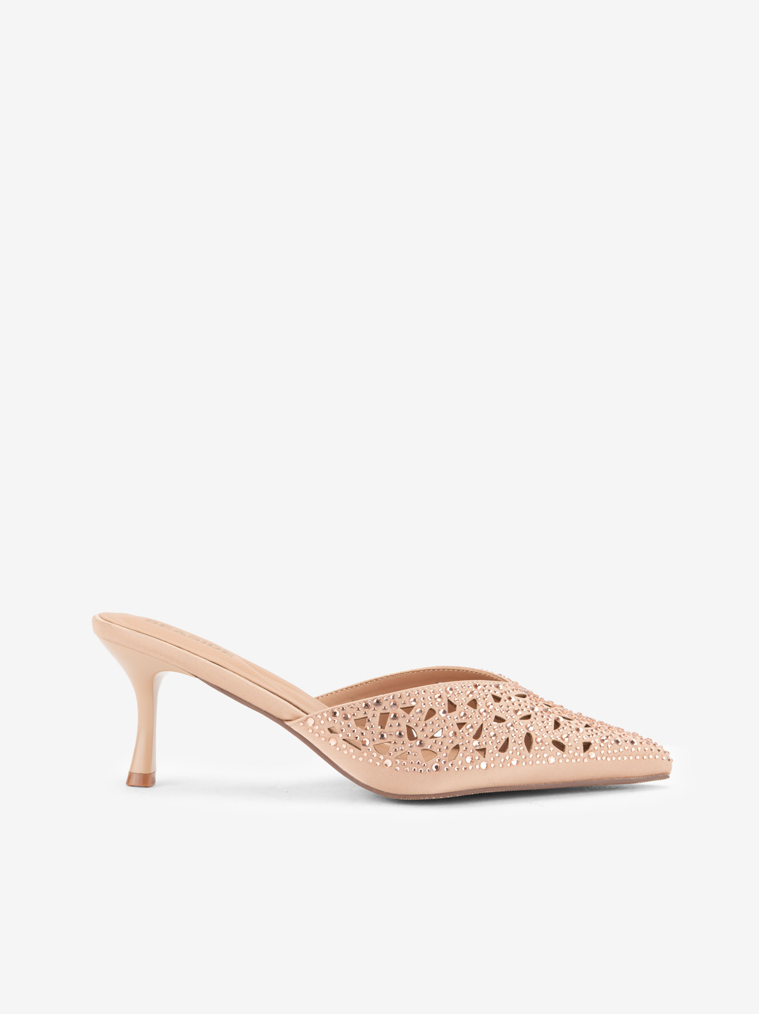 SAPATO MULE DE SALTO COM CRISTAIS