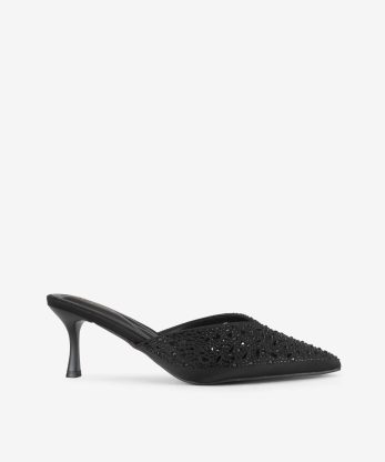 SAPATO MULE DE SALTO COM CRISTAIS - PRETO, 39