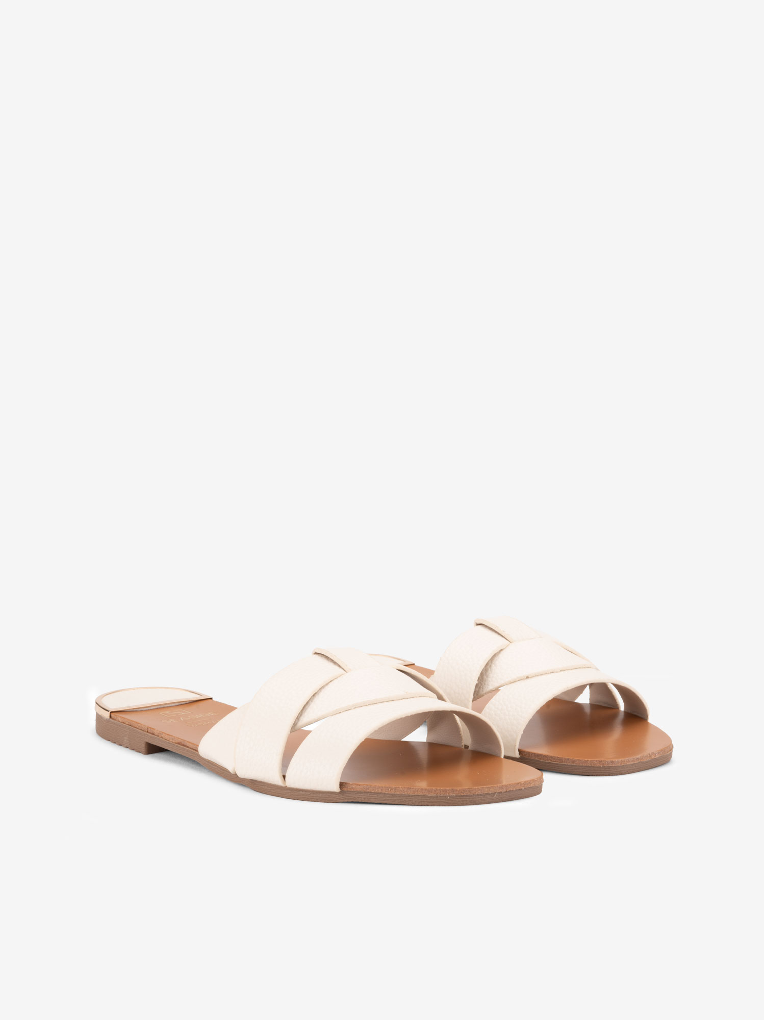 SANDÁLIA RASA COM TIRAS CRUZADAS ESTAMPADAS - Image 5
