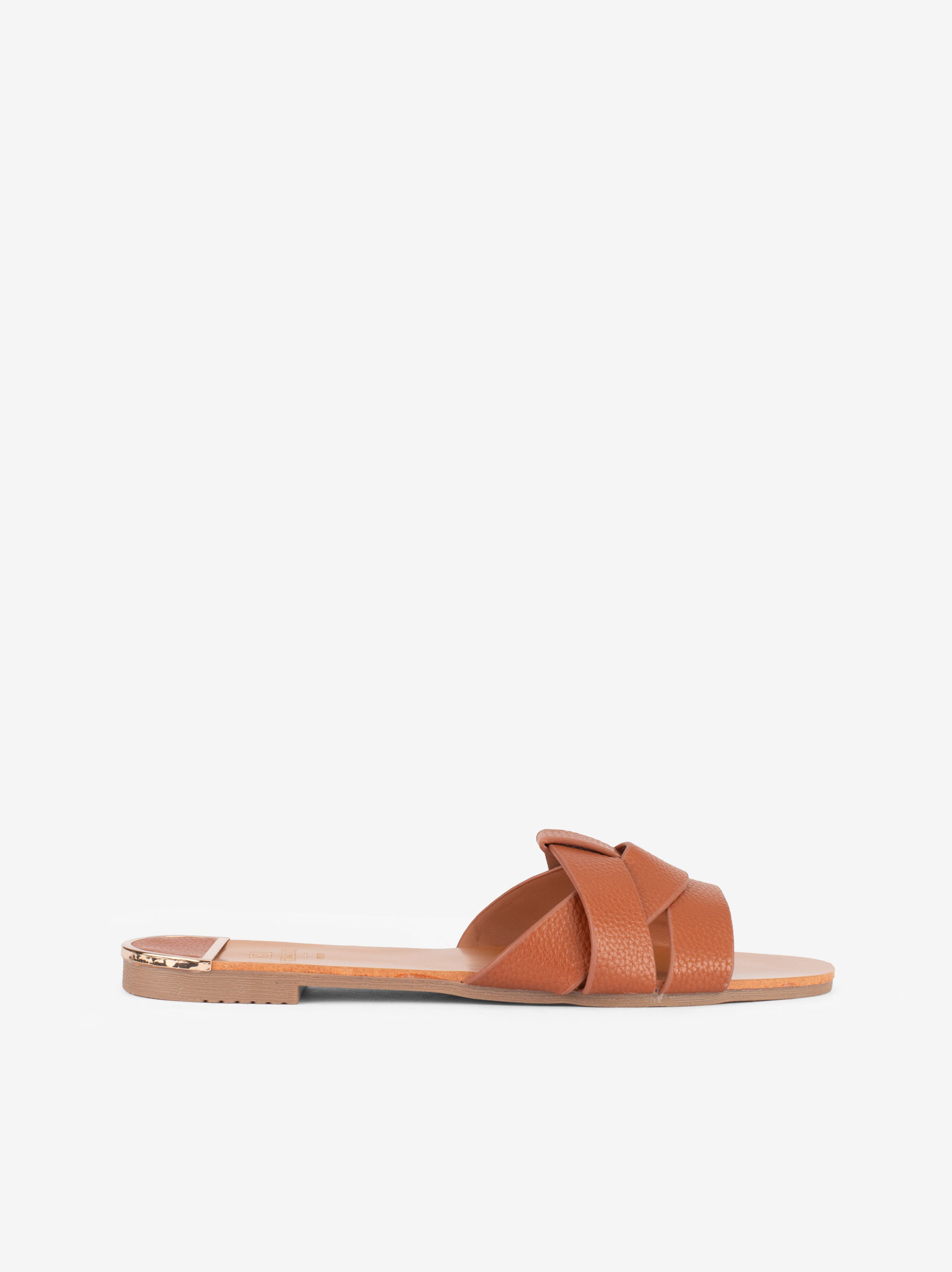 SANDÁLIA RASA COM TIRAS CRUZADAS ESTAMPADAS - Image 6