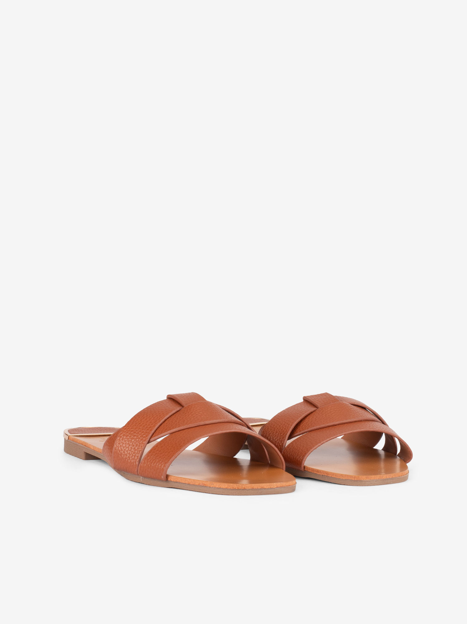 SANDÁLIA RASA COM TIRAS CRUZADAS ESTAMPADAS - Image 7