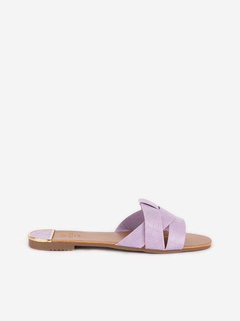 SANDÁLIA RASA COM TIRAS CRUZADAS ESTAMPADAS - Image 20