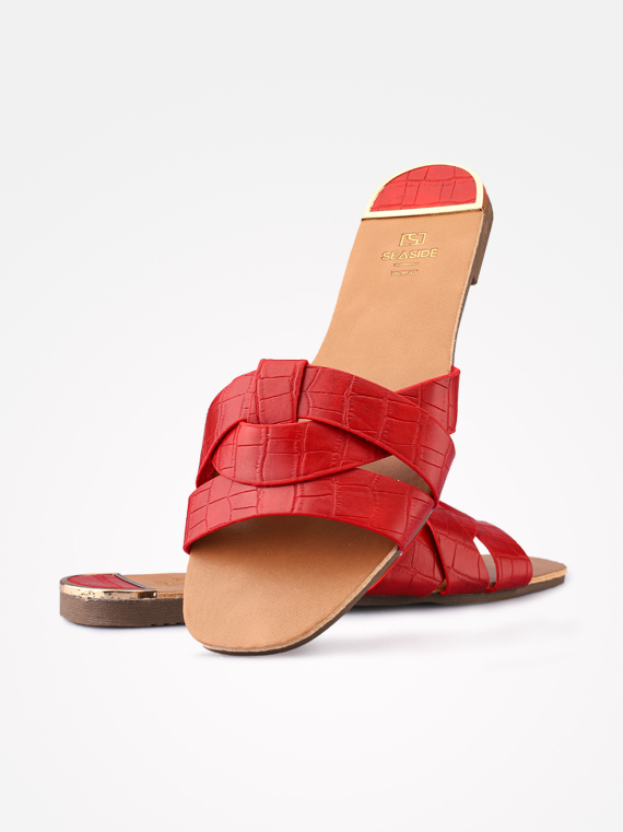 SANDÁLIA RASA COM TIRAS CRUZADAS ESTAMPADAS - Image 34