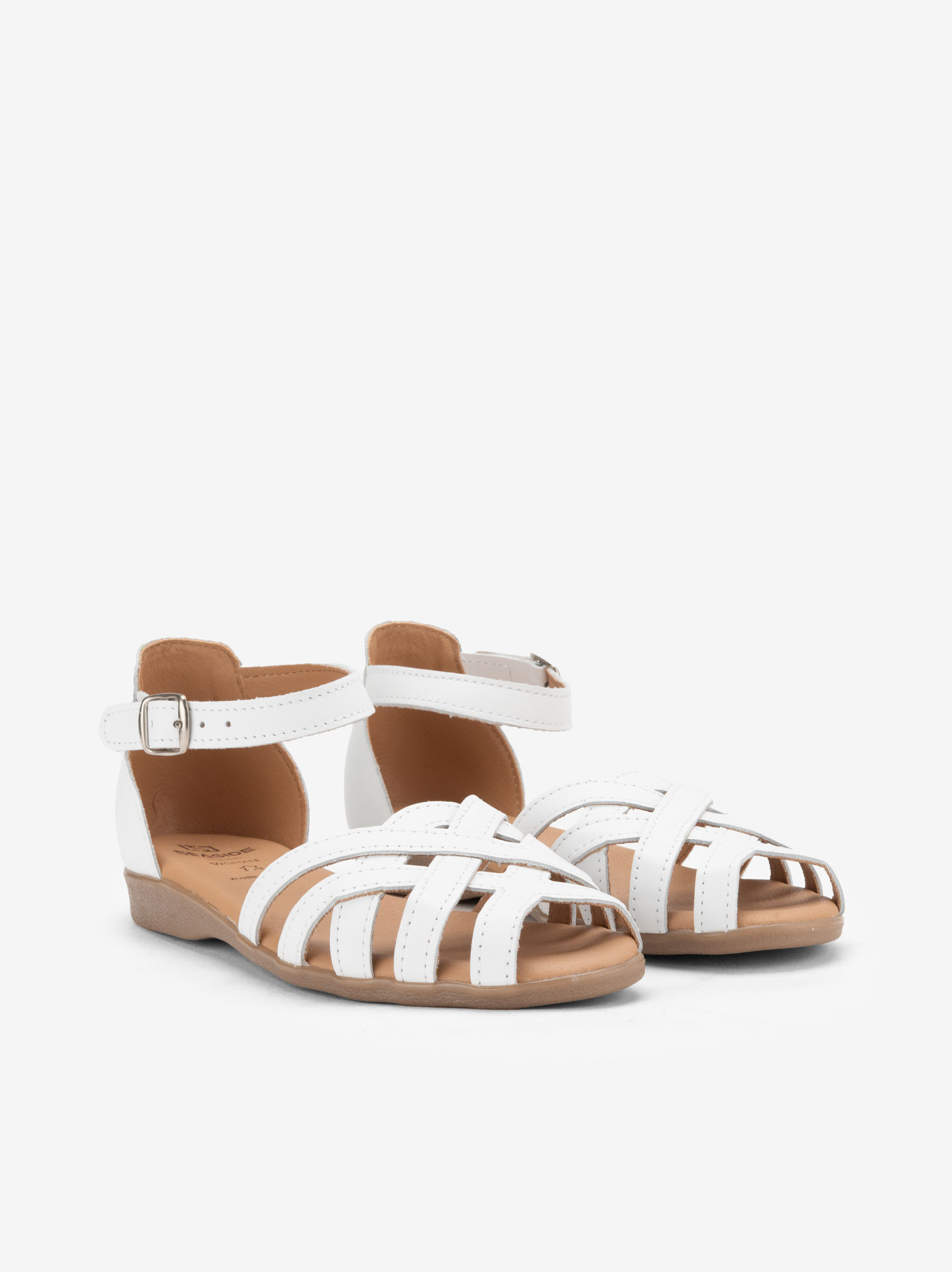 SANDÁLIA DE TIRAS CRUZADAS EM PELE - Image 2