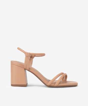 SANDÁLIA DE TACÃO SEASIDE X BEIRA RIO COM TIRAS TUBULARES E PALMILHA COMFORT - CREME, 36