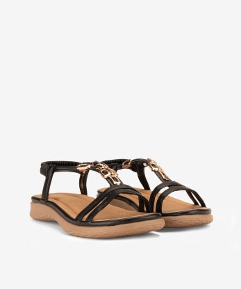 Alternative view of SANDÁLIA MULE RASA ESTAMPADA
